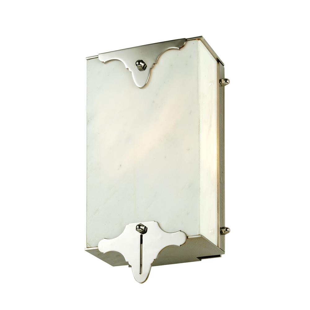 Meyda Tiffany Lighting 51027 2 Light White Onyx Wall Sconce, Polished Stainless Steel