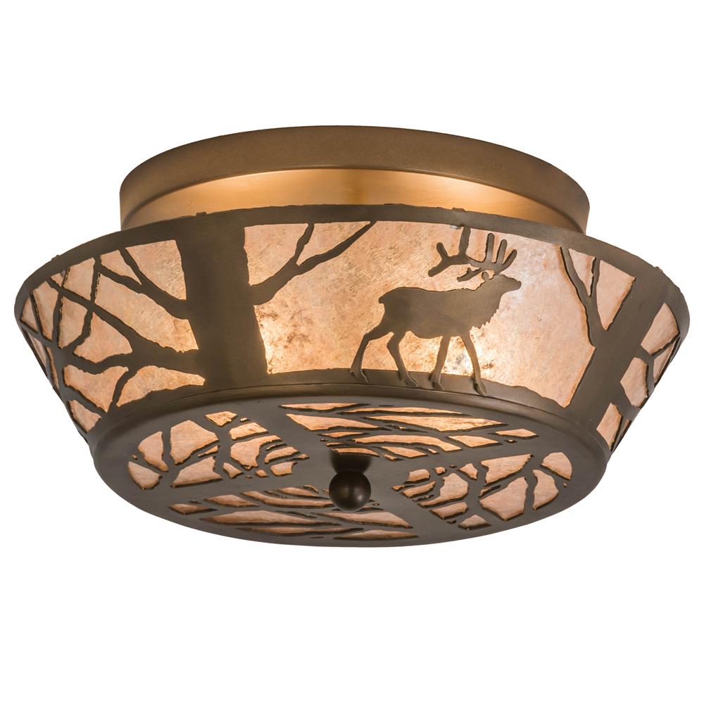 Meyda Tiffany Lighting 51495 16"W Elk On The Loose Flushmount