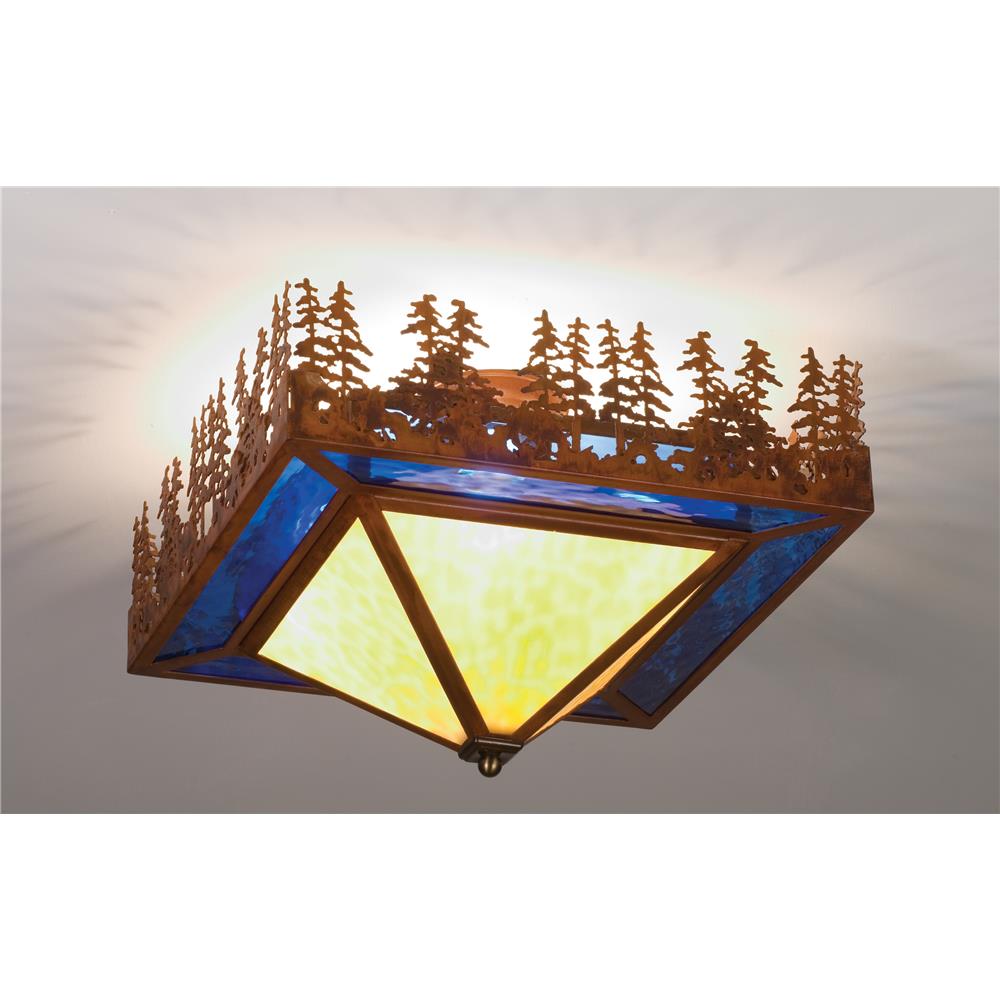Meyda Tiffany Lighting 51505 19"Sq Pine Lake Flushmount