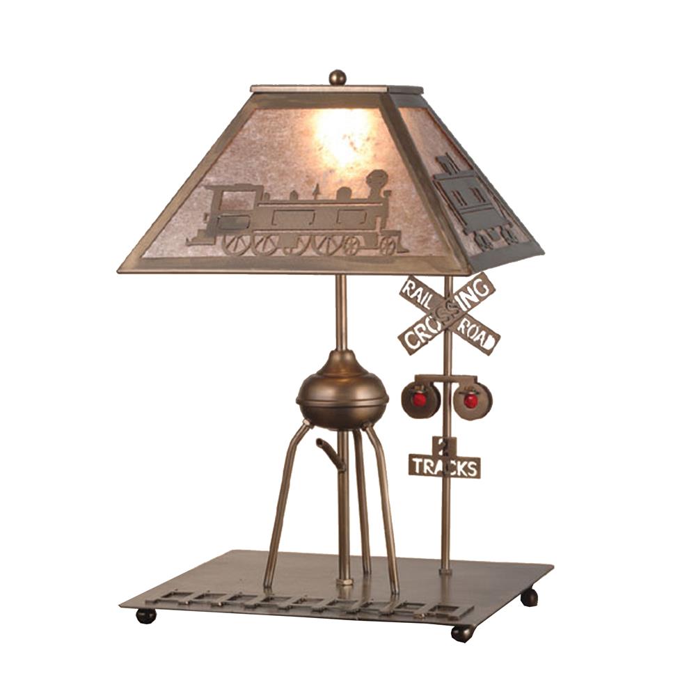 Meyda Tiffany Lighting 51704 Train Table Lamp, Antique Copper