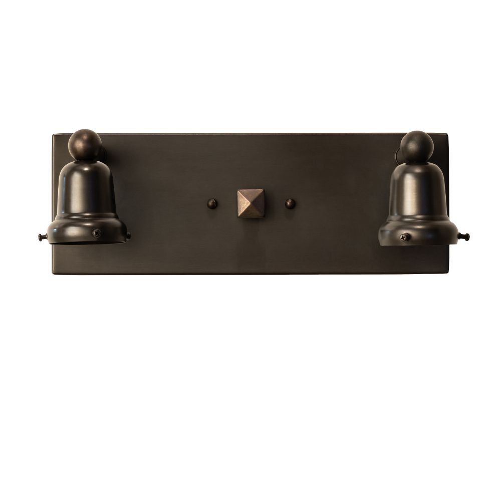 Meyda Lighting 51794 14" Wide 2 Light Wall Sconce Hardware in Craftsman Brown Finish;polished Brass