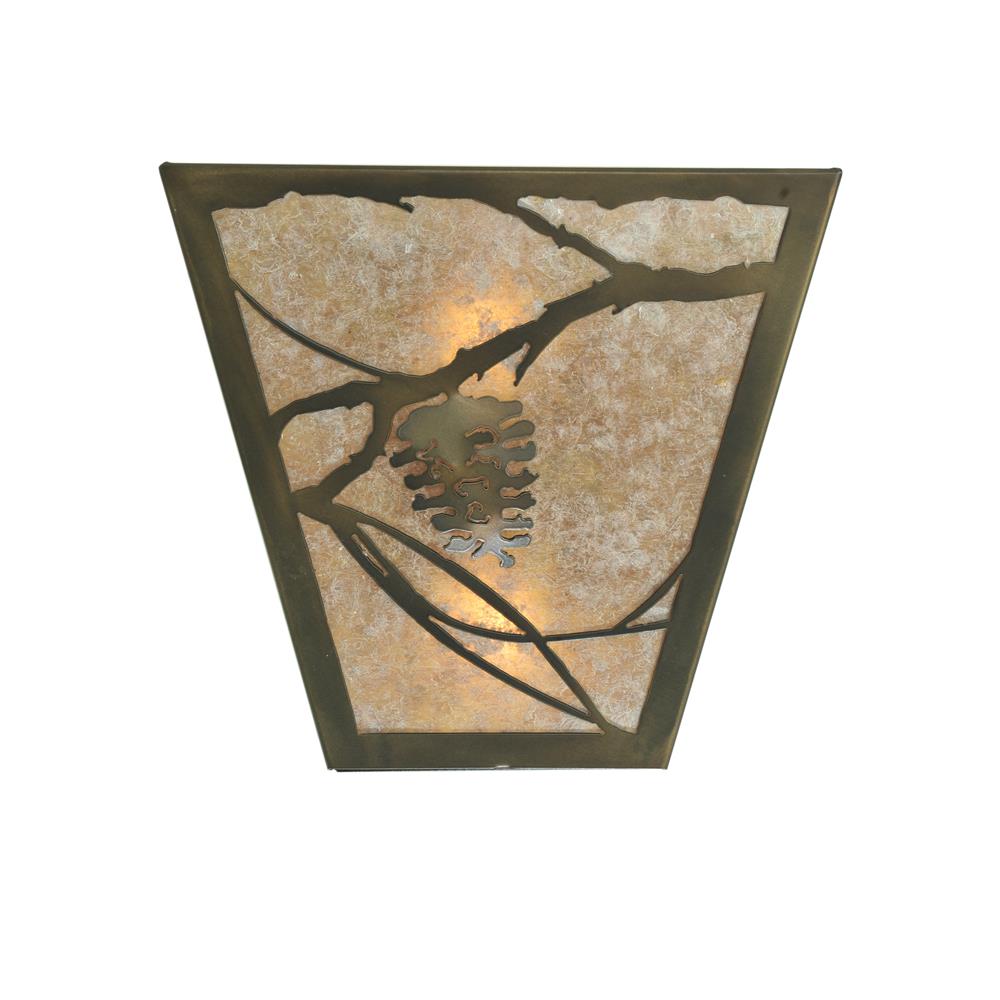 Meyda Tiffany Lighting 52063 2 Light Pinecone Wall Sconce, Antique Copper