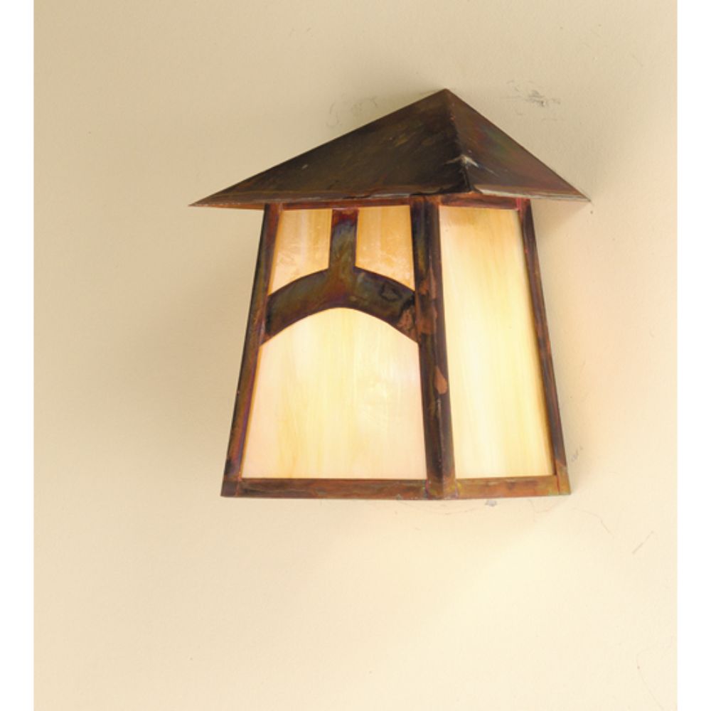 Meyda Lighting 54500 9" Wide Stillwater Hill Top Wall Sconce in Vintage Copper Finish