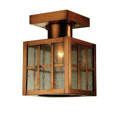 Meyda Tiffany Lighting 64945 Hudson Welcome Outdoor Close to Ceiling Light, Copper Powder