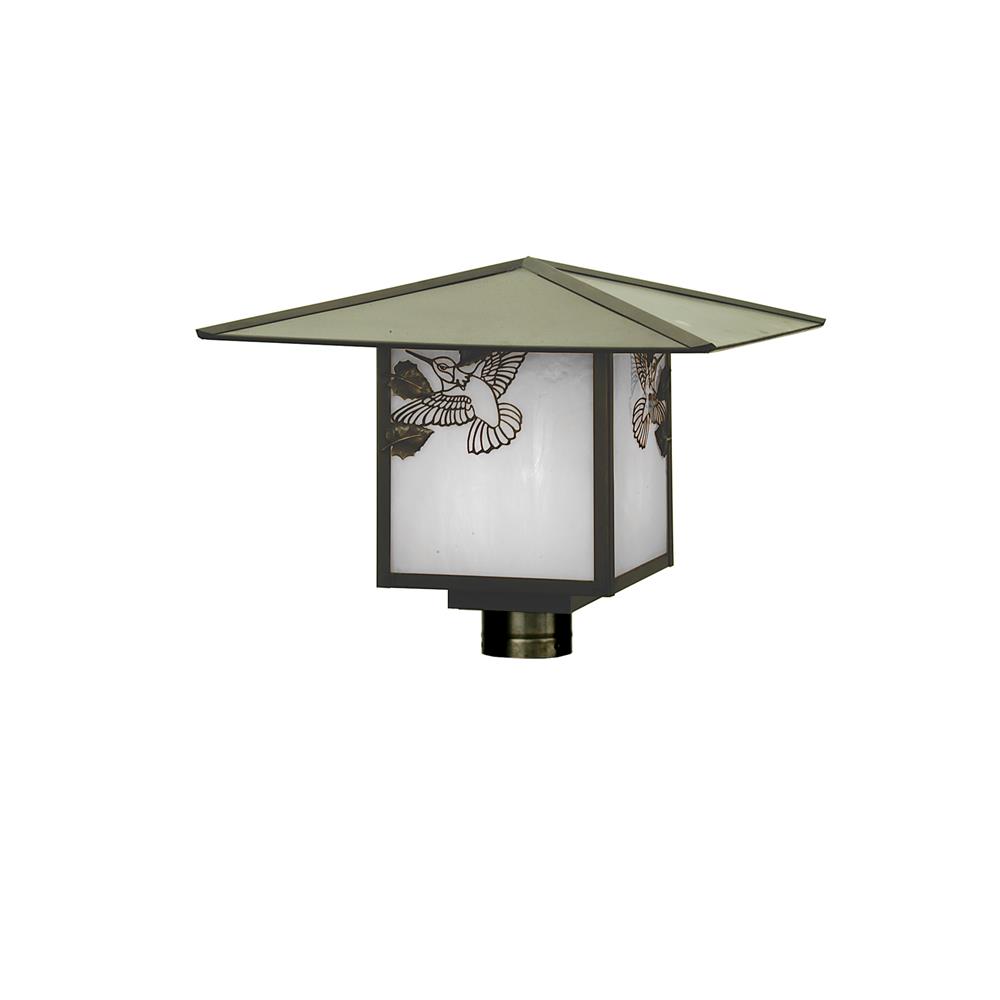 Meyda Tiffany Lighting 64980 17"Sq Seneca Hummingbird Post Mount