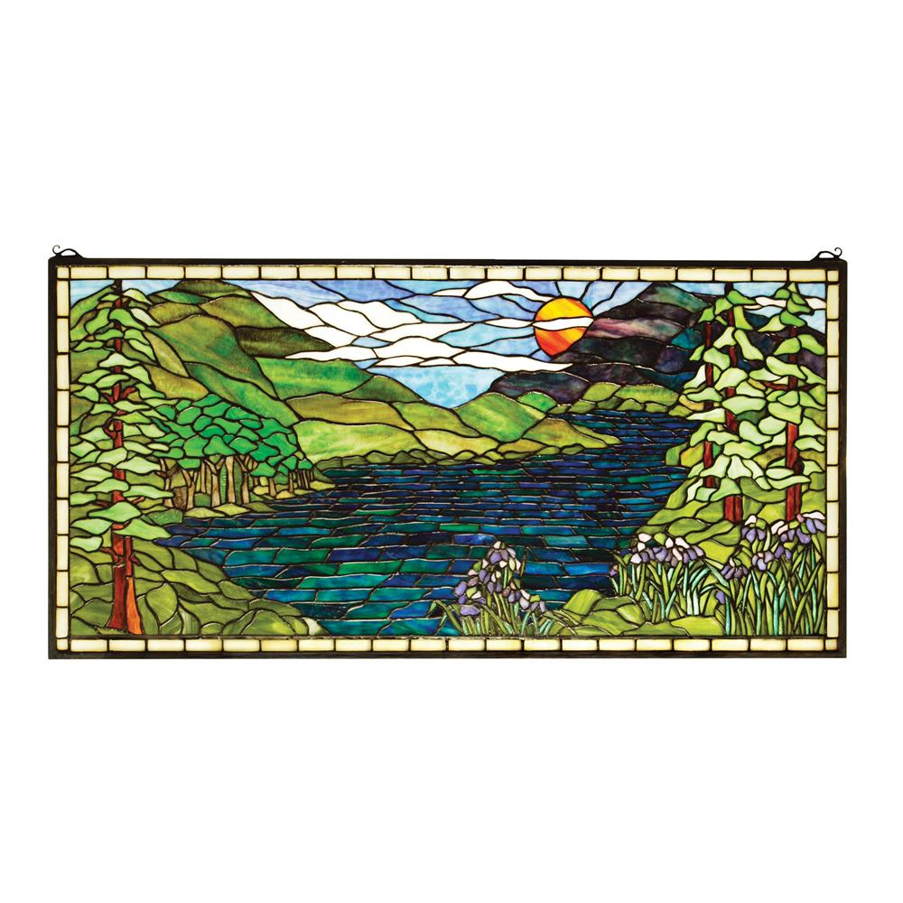Meyda Tiffany Lighting 65497 40"W X 20"H Sunset Meadow Stained Glass Window