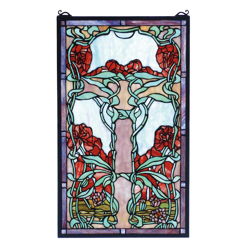 Meyda Tiffany Lighting 65711 15"W X 25"H Nouveau Lily Stained Glass Window