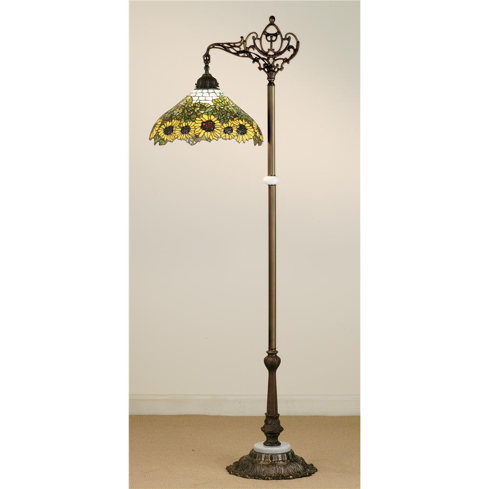 Meyda Tiffany Lighting 65834 61"H Wild Sunflower Bridge Arm Floor Lamp