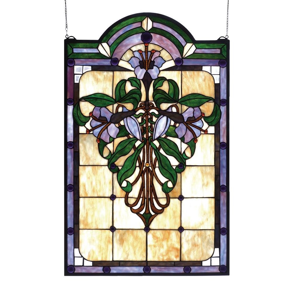 Meyda Tiffany Lighting 67136 22"W X 35"H Nouveau Lily Stained Glass Window
