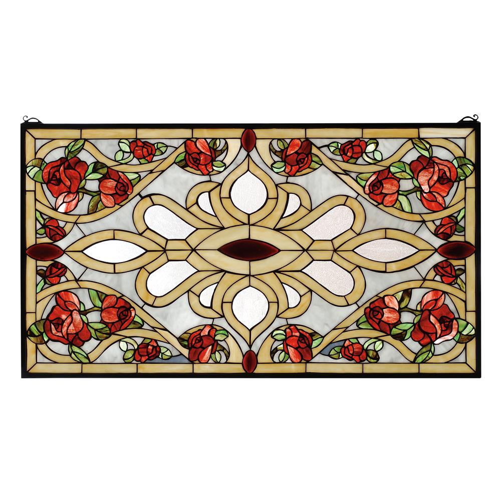 Meyda Tiffany Lighting 67139 36"W X 20"H Bed Of Roses Stained Glass Window