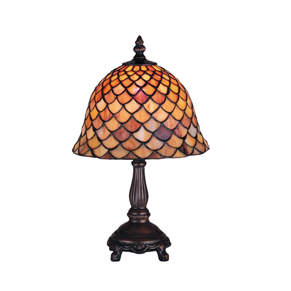 Meyda Tiffany Lighting 67378 13.5"H Tiffany Fishscale Mini Lamp