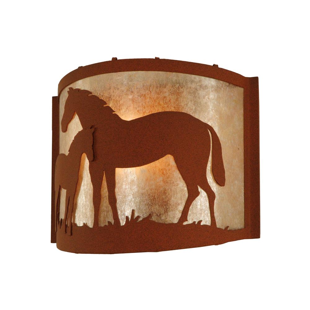 Meyda Tiffany Lighting 67713 12"W Mare & Foal Wall Sconce
