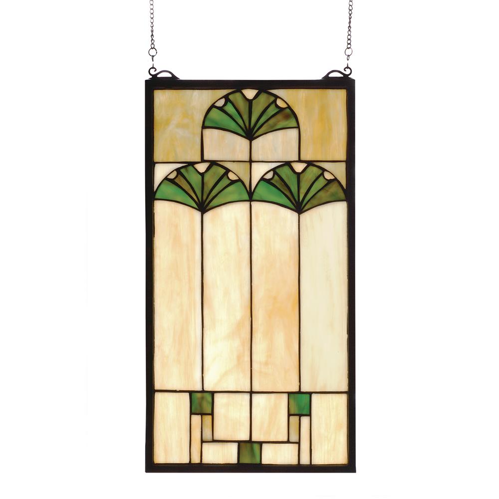 Meyda Tiffany Lighting 67787 11"W X 20"H Ginkgo Stained Glass Window