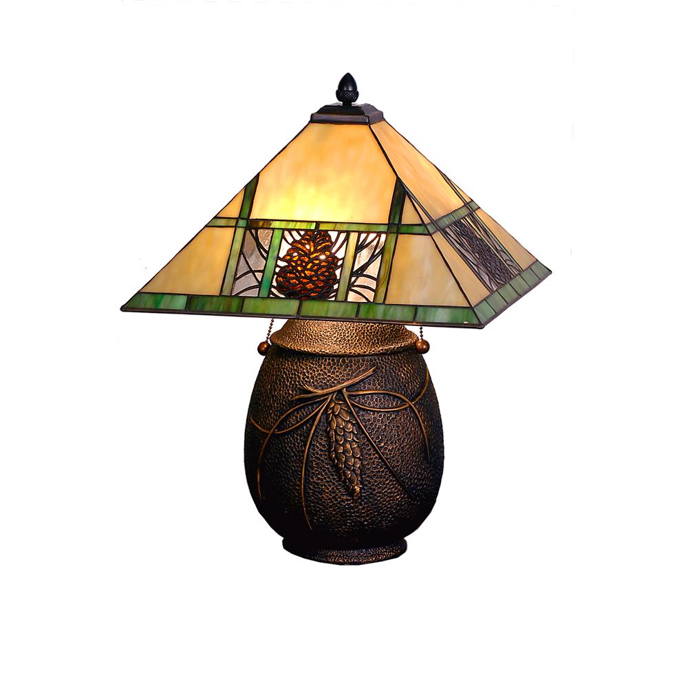Meyda Tiffany Lighting 67850 19.5"H Pinecone Ridge Table Lamp