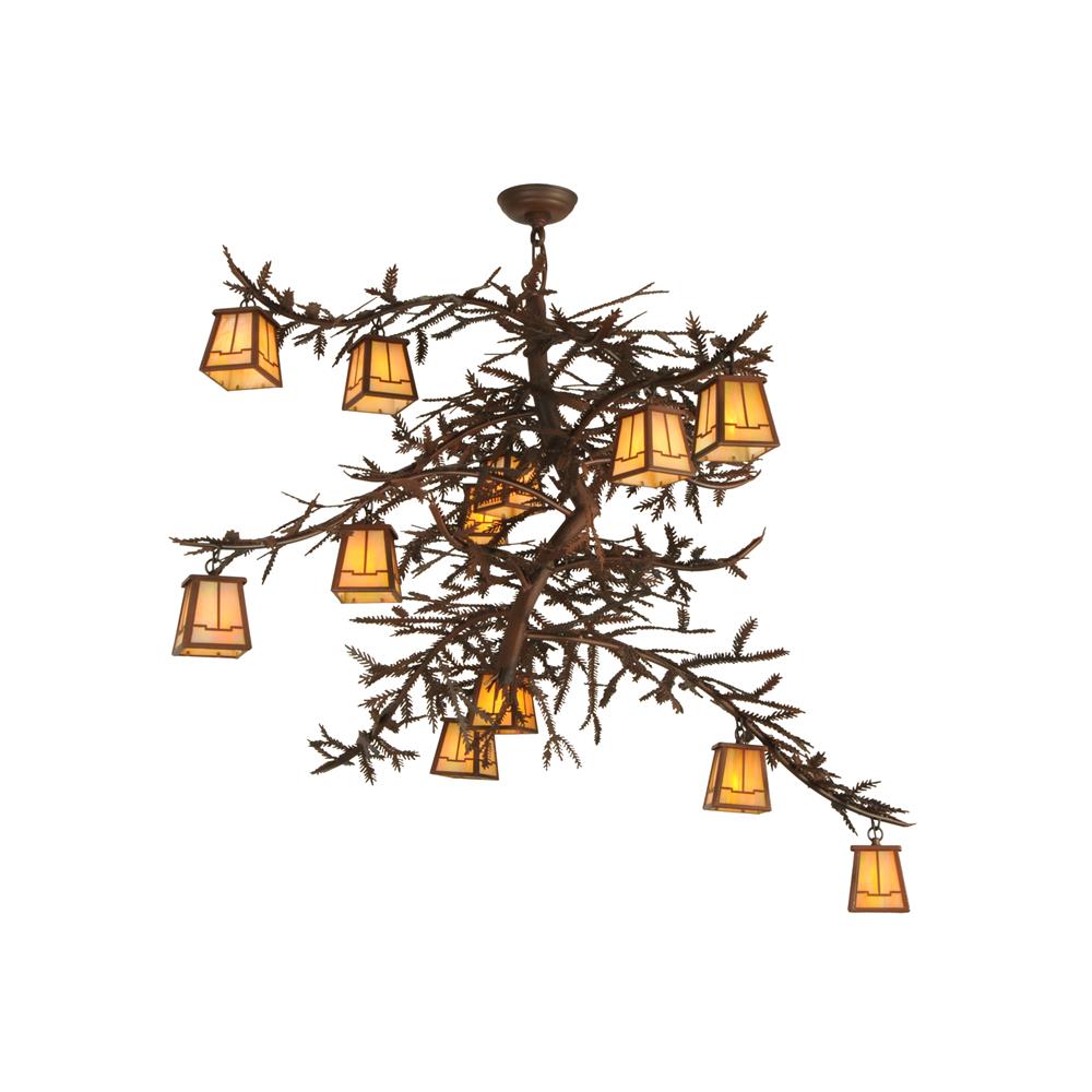 Meyda Tiffany Lighting 67904 12 Light Pine Branch Chandelier, Rust