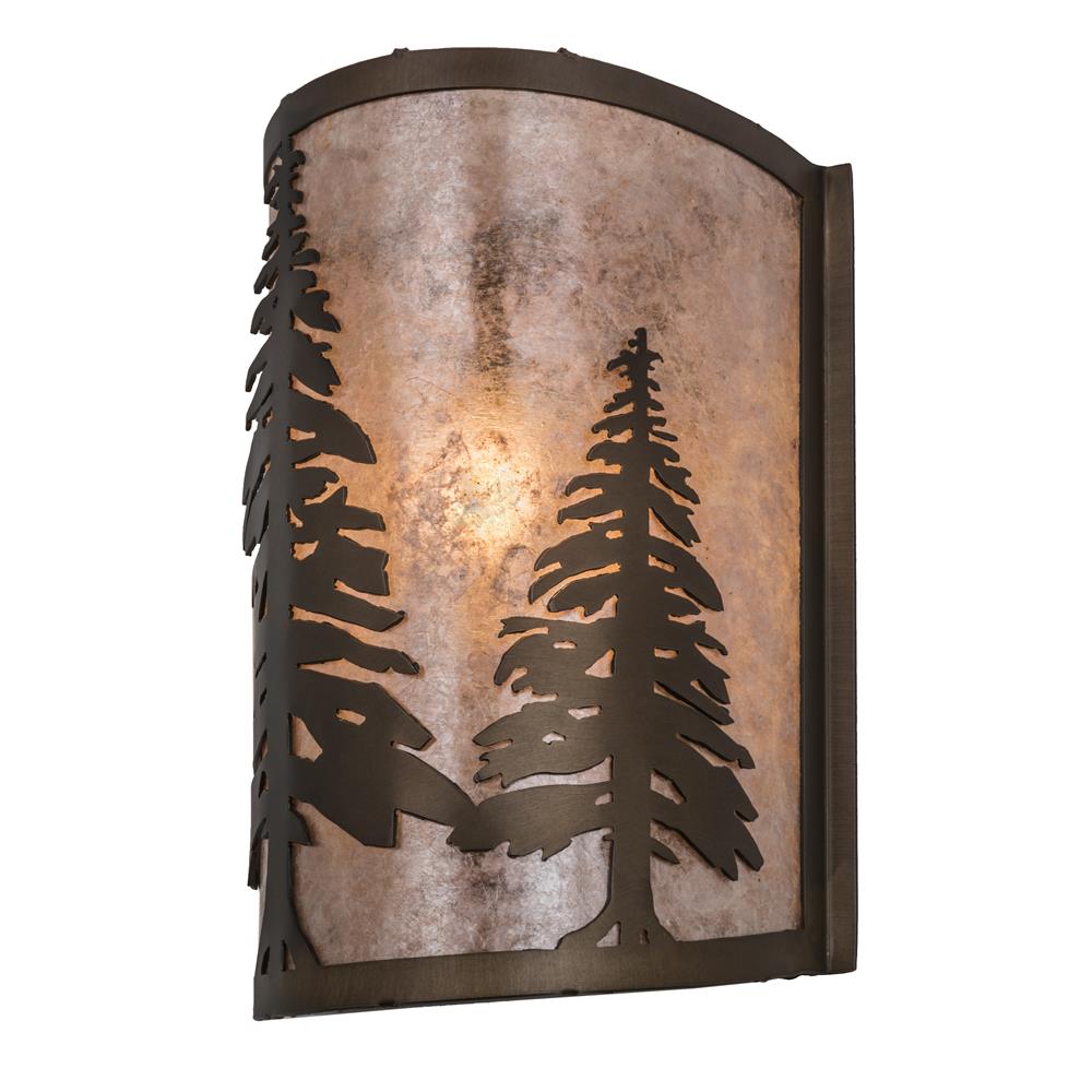 Meyda Tiffany Lighting 68169 Pine Trees Wall Sconce, Antique Copper