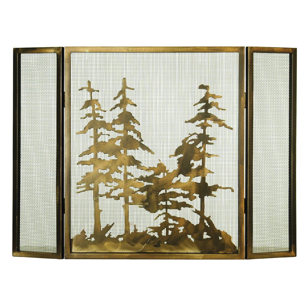 Meyda Tiffany Lighting 68388 36"W X 26"H Tall Pines Folding Fireplace Screen