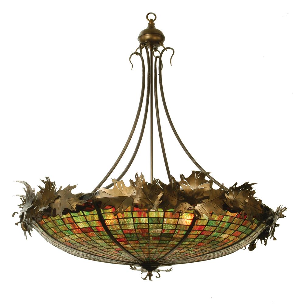 Meyda Tiffany Lighting 68618 46"W Greenbriar Oak Inverted Pendant