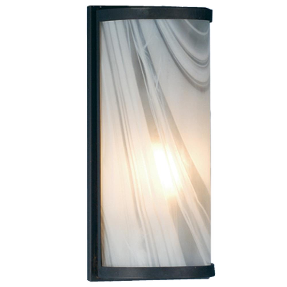 Meyda Tiffany Lighting 68815 5.5"W Cylinder Blanco Swirl Fused Glass Wall Sconce