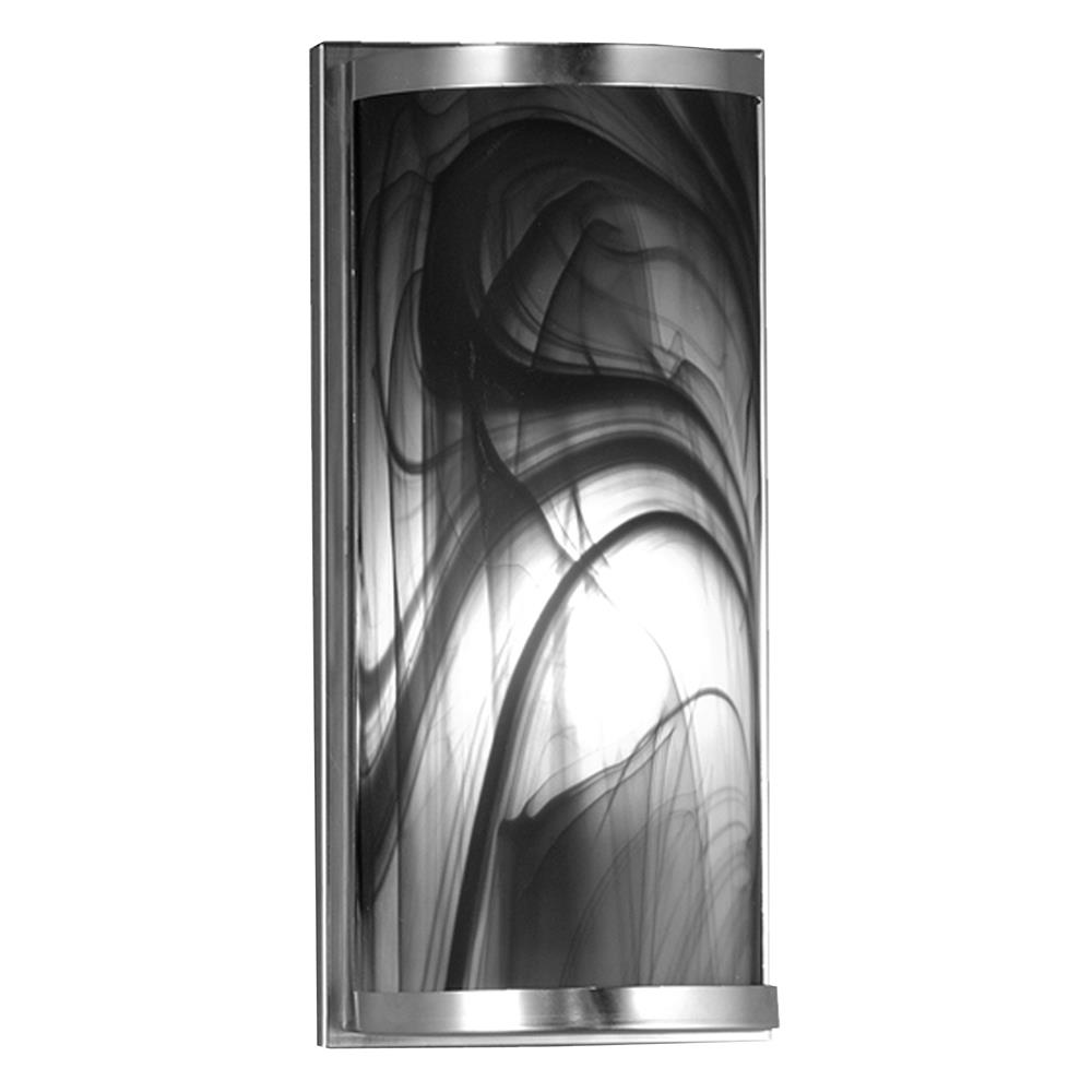 Meyda Tiffany Lighting 68848 5.5"W Cylinder Noir Swirl Fused Glass Wall Sconce