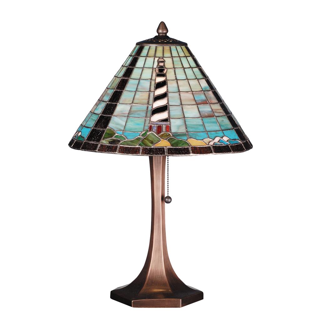 Meyda Tiffany Lighting 69409 21"H Cape Hatteras Lighthouse Table Lamp
