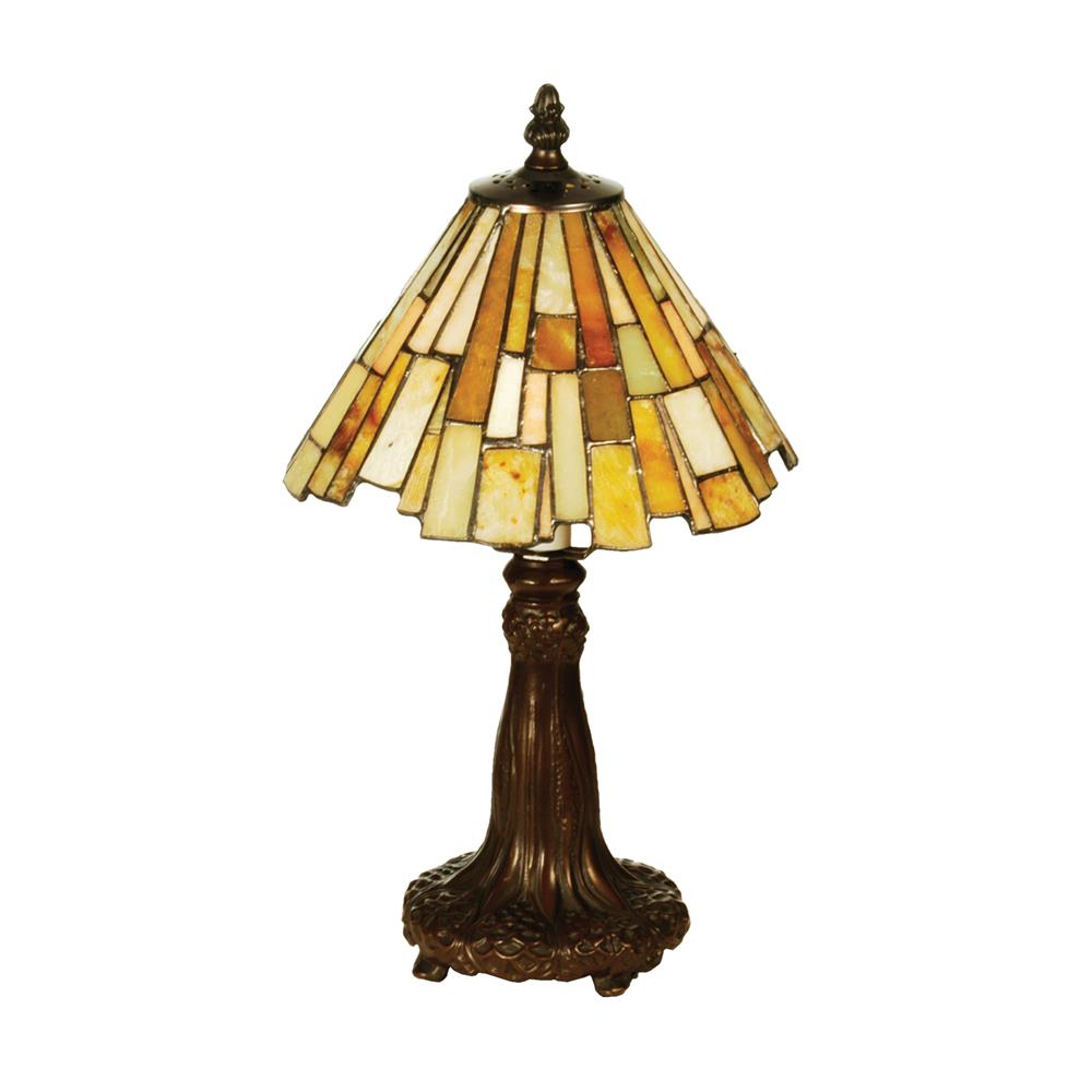 Meyda Tiffany Lighting 69762 13"H Jadestone Delta Mini Lamp