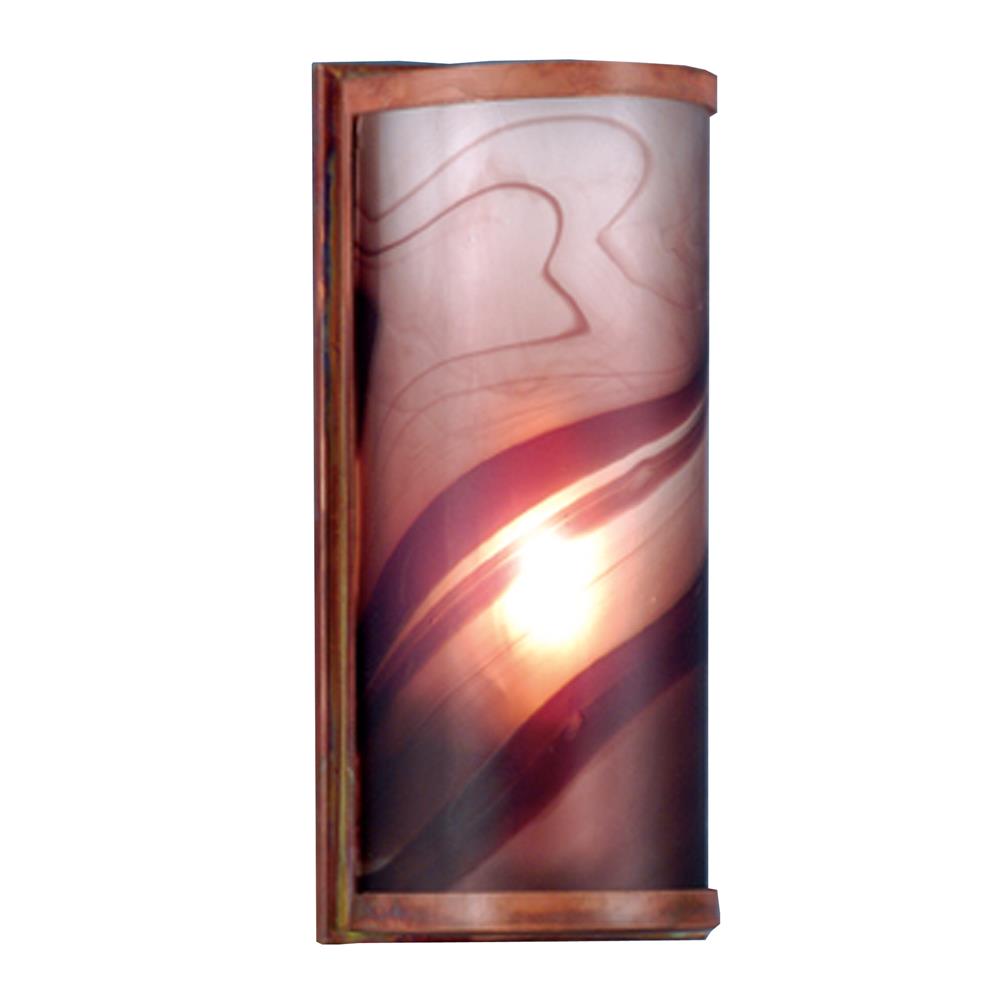Meyda Tiffany Lighting 70872 5.5"W Cylinder Chambord Swirl Fused Glass Wall Sconce