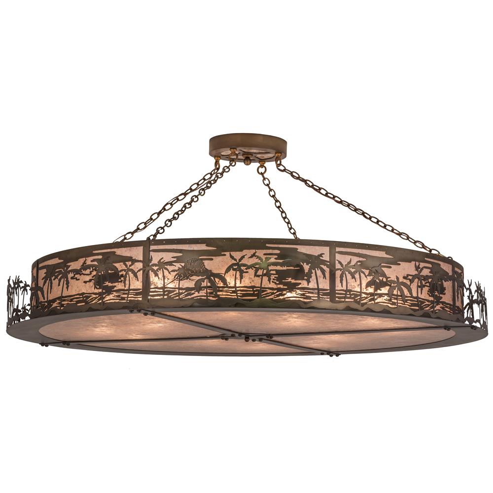 Meyda Tiffany Lighting 71392 12 Light Beach Bowl Large Pendant, Antique Copper