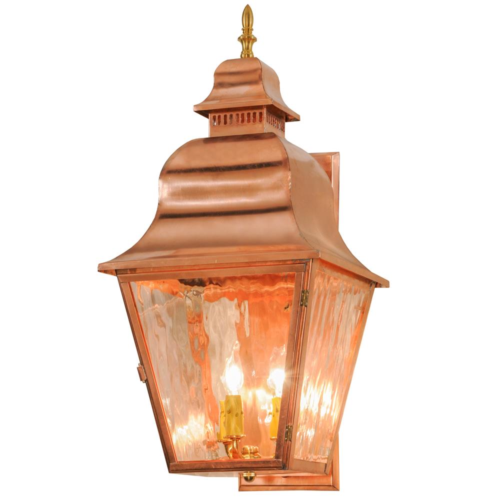 Meyda Tiffany Lighting 71569 3 Light Revere Outdoor Sconce, Raw Copper