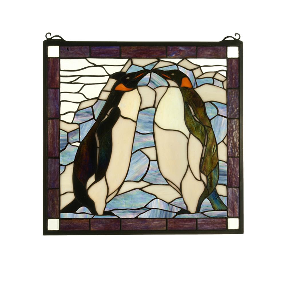 Meyda Tiffany Lighting 71599 19"W X 19.5"H Penguin Stained Glass Window