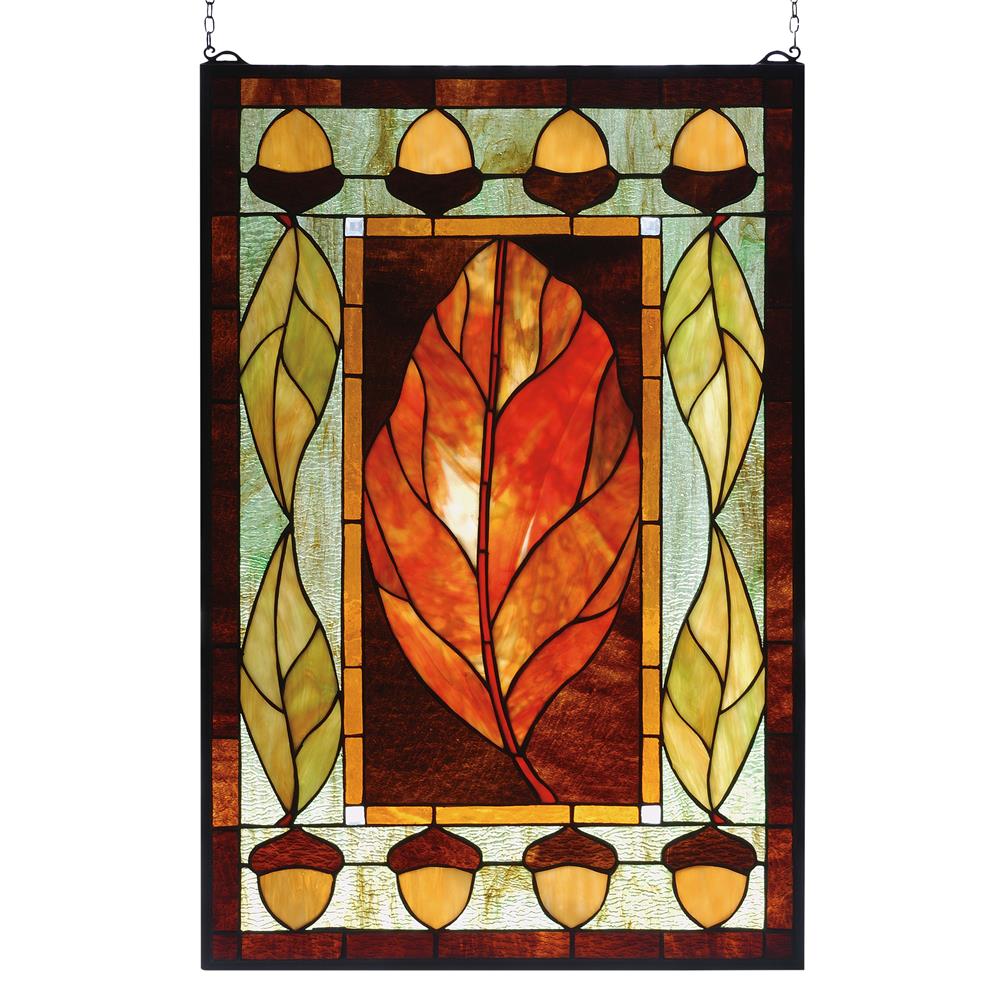 Meyda Tiffany Lighting 73207 21"W X 31"H Harvest Festival Stained Glass Window