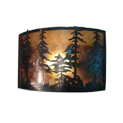 Meyda Tiffany Lighting 73870 Tall Pines Wall Sconce, Antique Copper