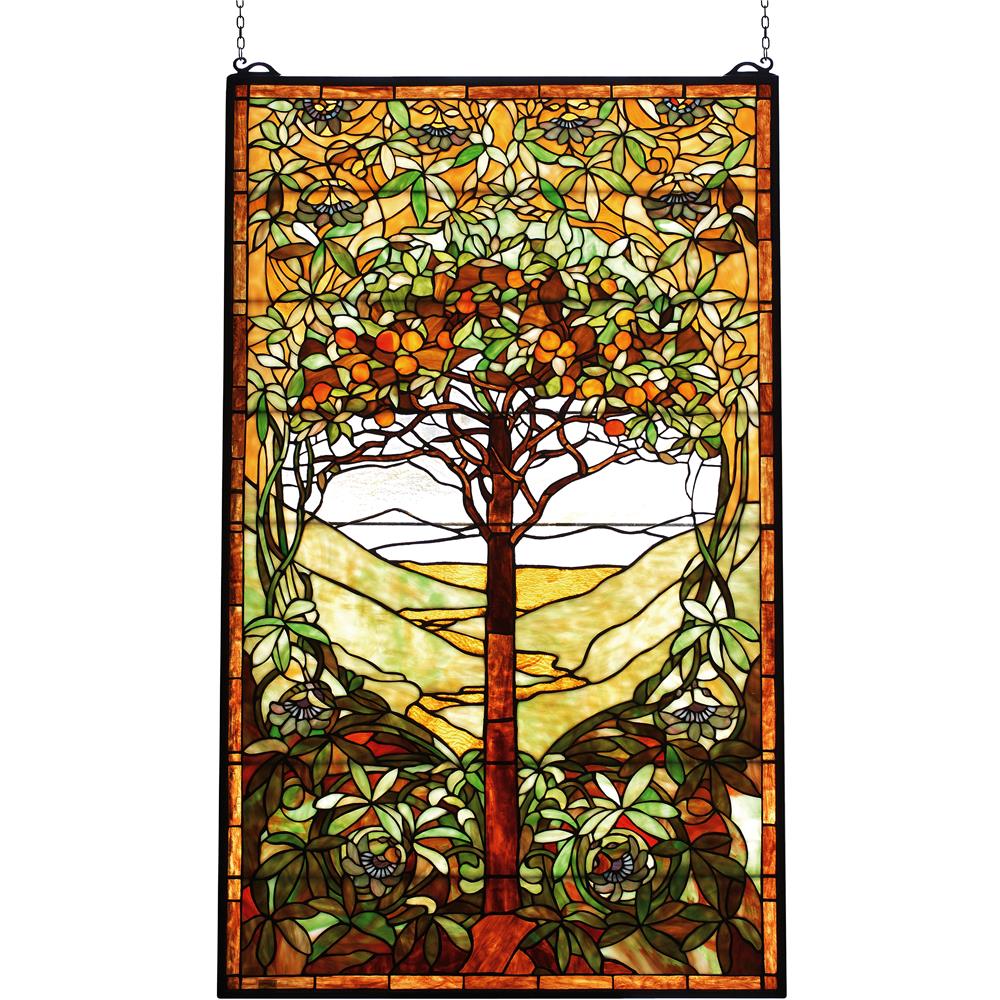 Meyda Tiffany Lighting 74065 29"W X 48"H Tiffany Tree Of Life Stained Glass Window