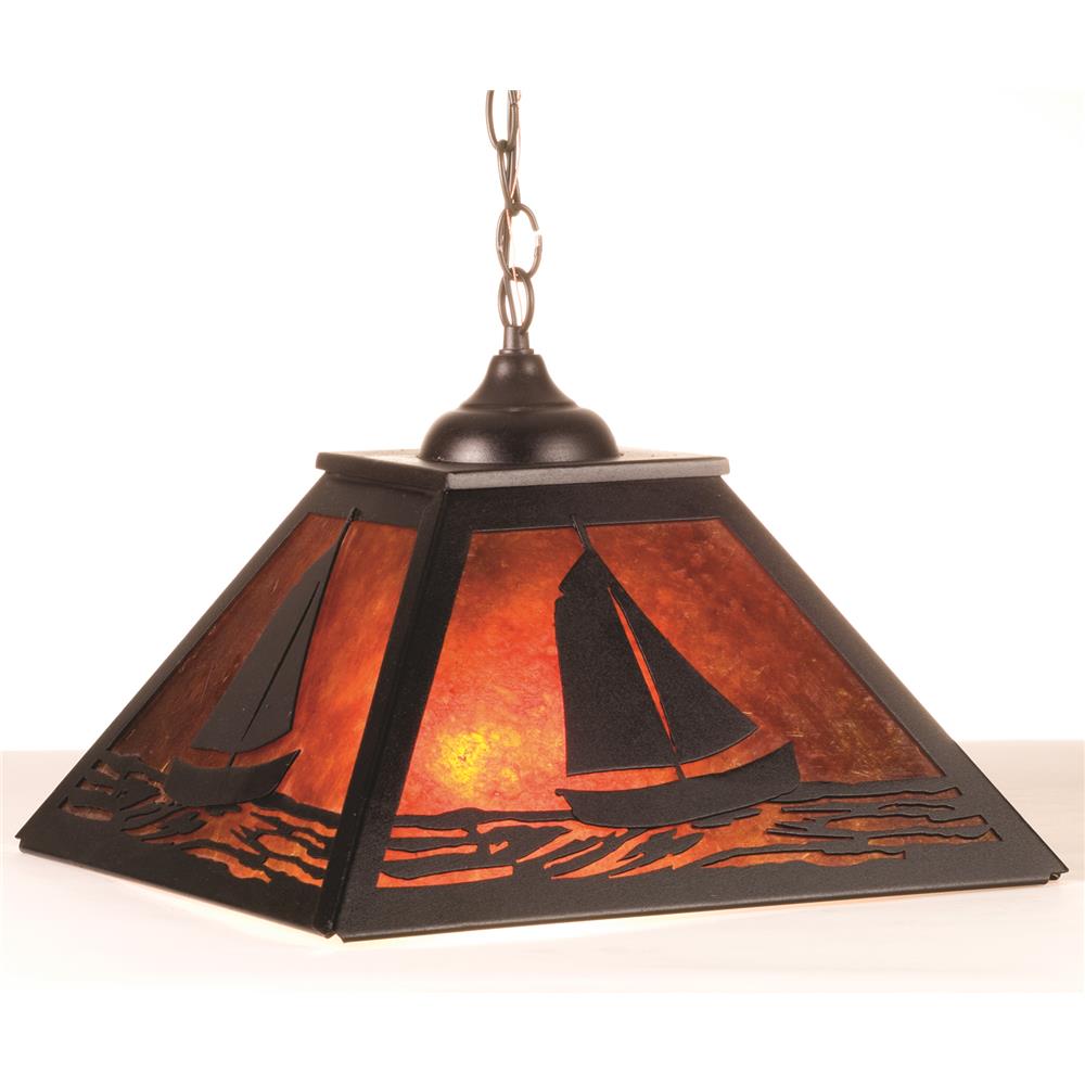 Meyda Tiffany Lighting 76315 2 Light Sailboat Large Pendant, Black