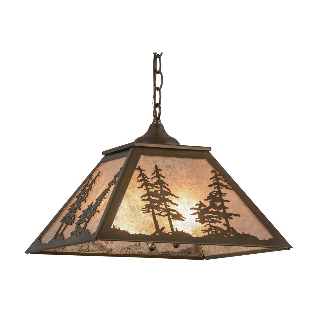 Meyda Tiffany Lighting 76318 2 Light Tall Pines Large Pendant, Antique Copper