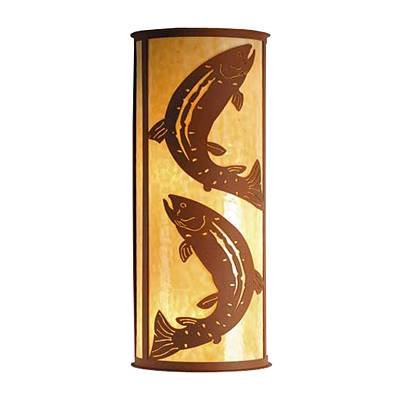 Meyda Tiffany Lighting 77854 4 Light Fish Wall Sconce, Earth