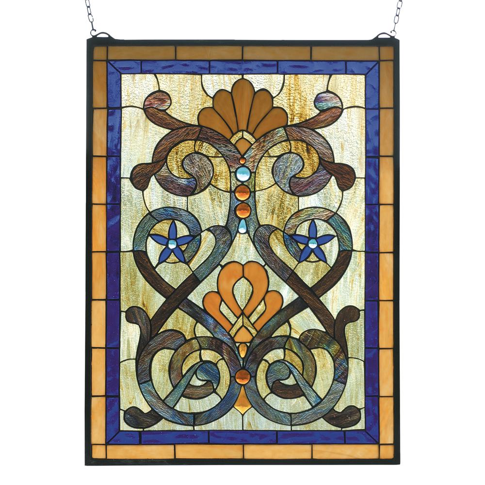 Meyda Tiffany Lighting 77999 20"W X 27"H Mandolin Stained Glass Window