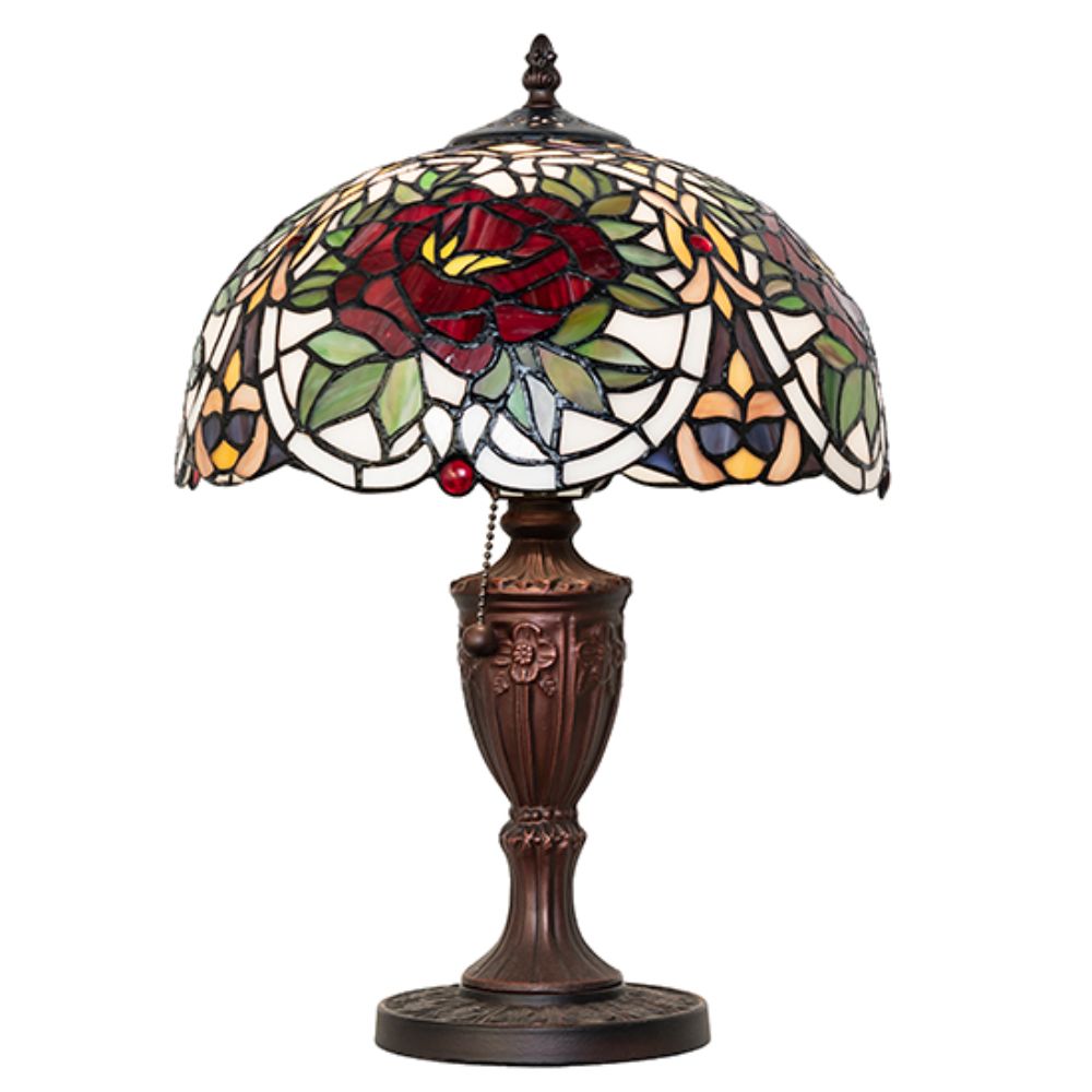 Meyda Lighting 78278 17" High Renaissance Rose Table Lamp