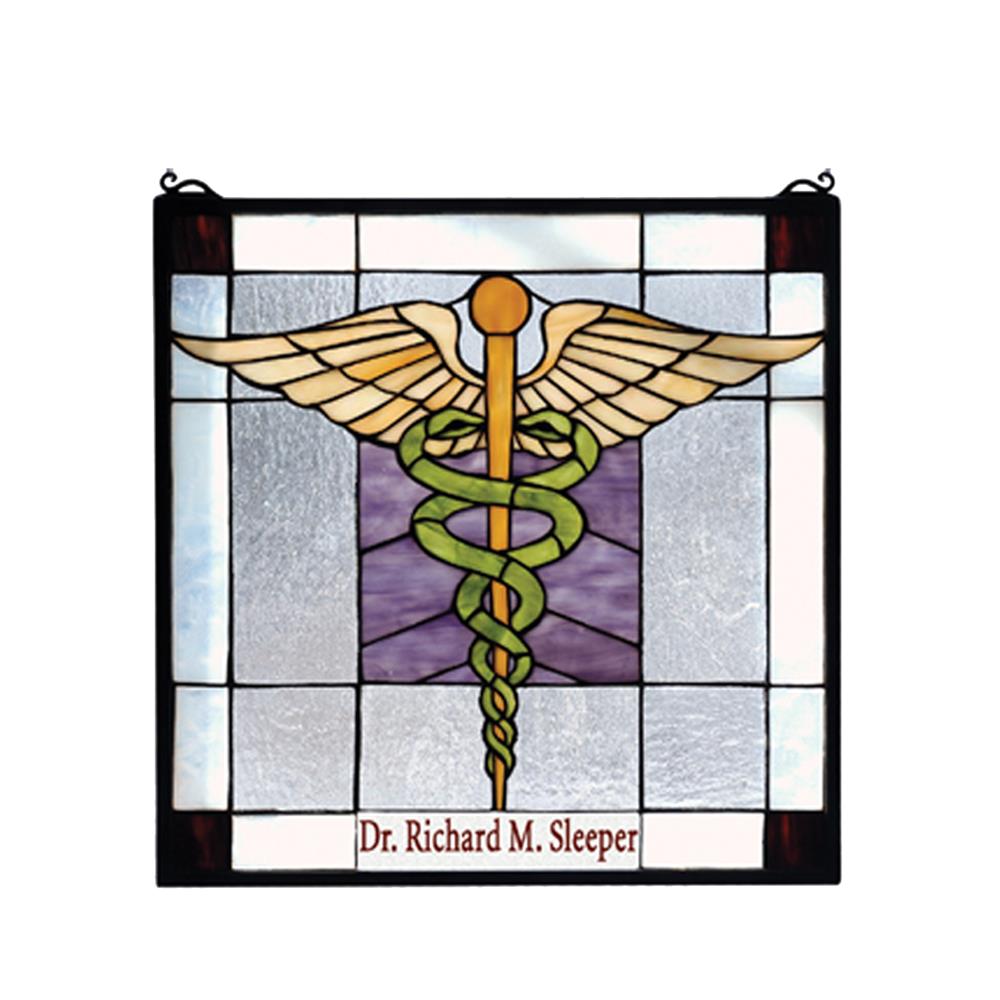 Meyda Tiffany Lighting 79885 18"W X 18"H Personalized Medical Stained Glass Window