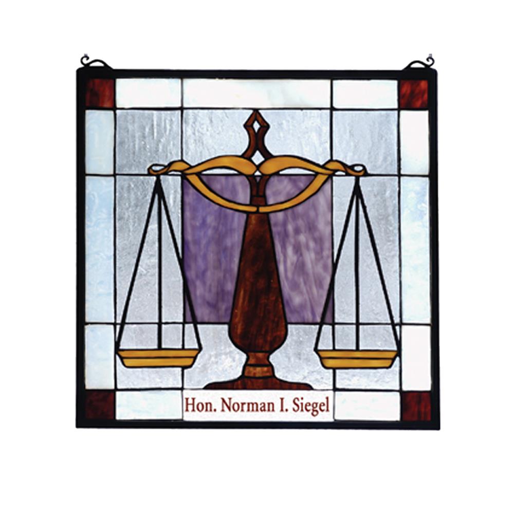 Meyda Tiffany Lighting 79886 18"W X 18"H Personalized Judicial Stained Glass Window