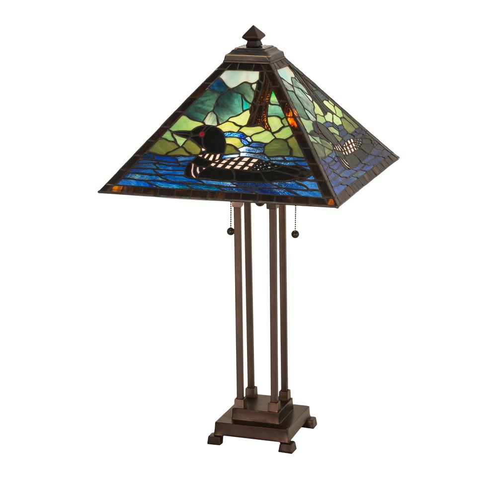 Meyda Lighting 81055 30"h Loon Table Lamp In Purple/blue Bl Ca Ebr