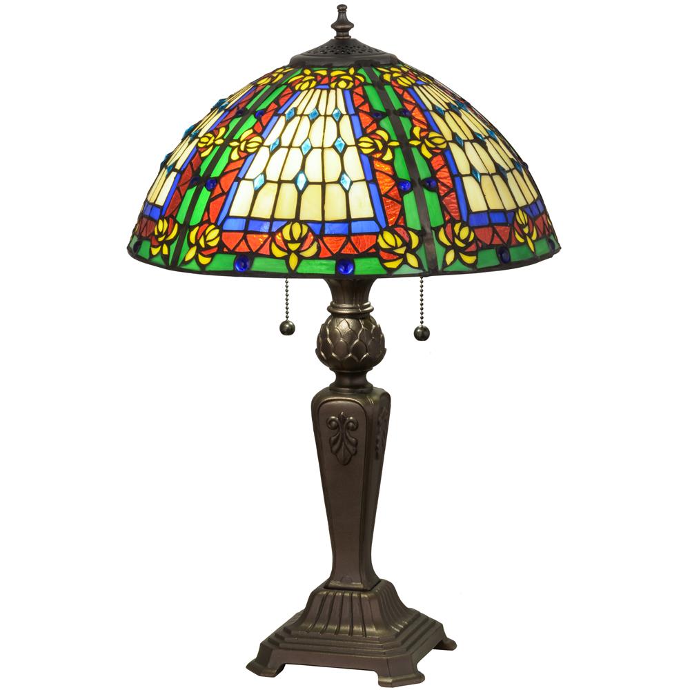 Meyda Tiffany Lighting 81097 22.5"H Fleur-De-Lis Table Lamp