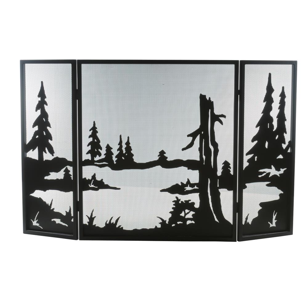 Meyda Tiffany Lighting 81150 52"W X 32"H Quiet Pond Folding Fireplace Screen