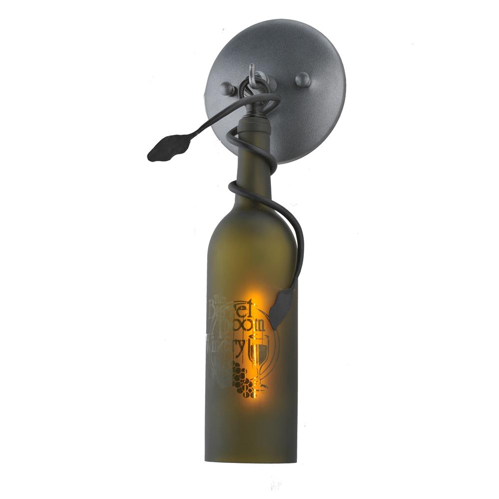 Meyda Tiffany Lighting 81230 3"W Tuscan Vineyard Custom Etched Wine Bottle Wall Sconce