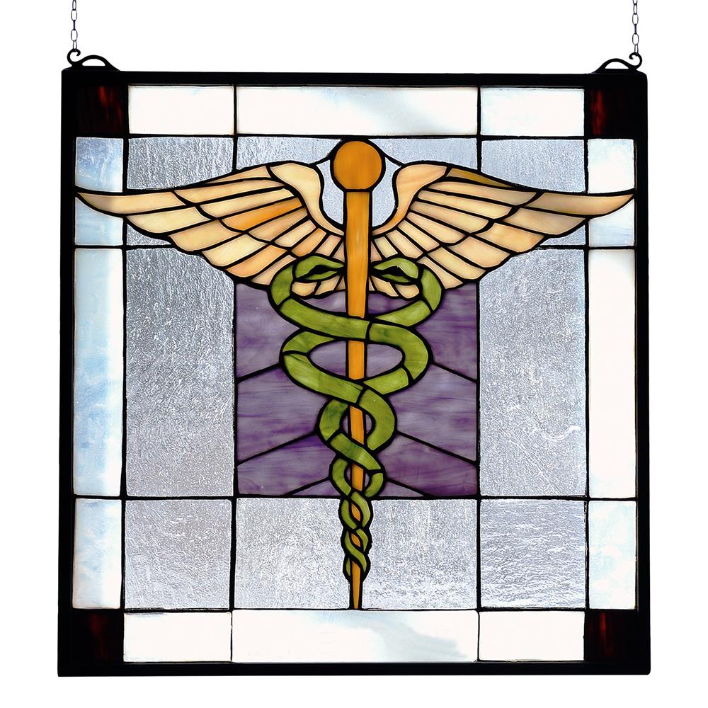 Meyda Tiffany Lighting 81519 18"W X 18"H Medical Stained Glass Window