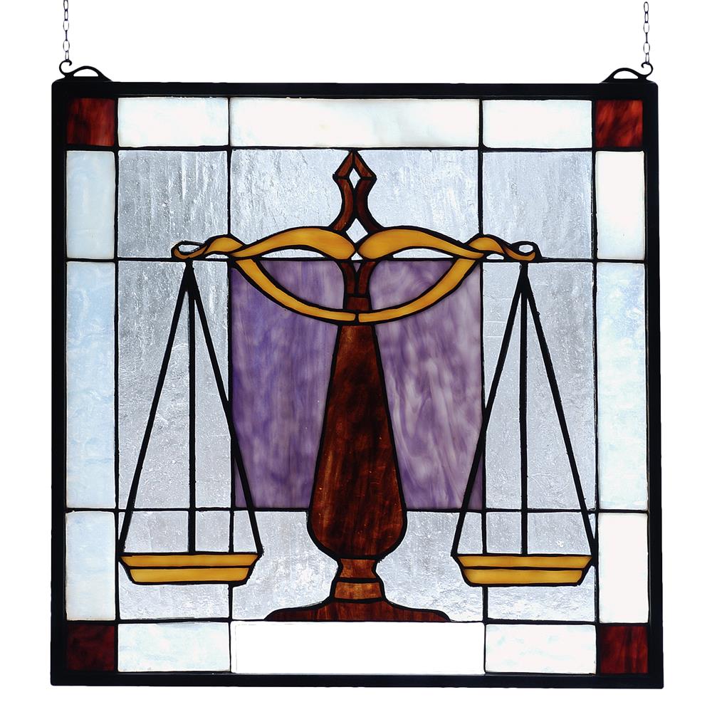 Meyda Tiffany Lighting 81551 18"W X 18"H Judicial Stained Glass Window