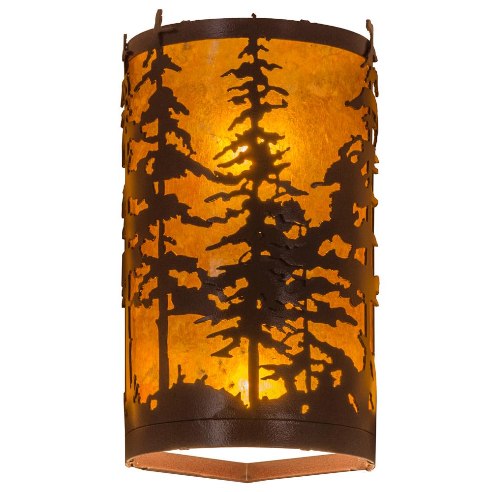 Meyda Tiffany Lighting 81808 2 Light Tall Pines Corner Wall Sconce, Rust