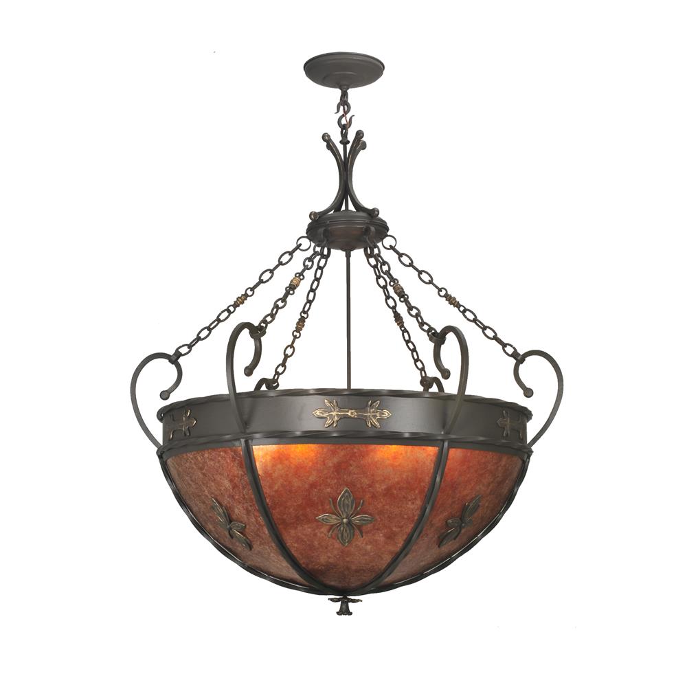 Meyda Tiffany Lighting 81895 7 Light Bowl Large Pendant, Timeless Bronze