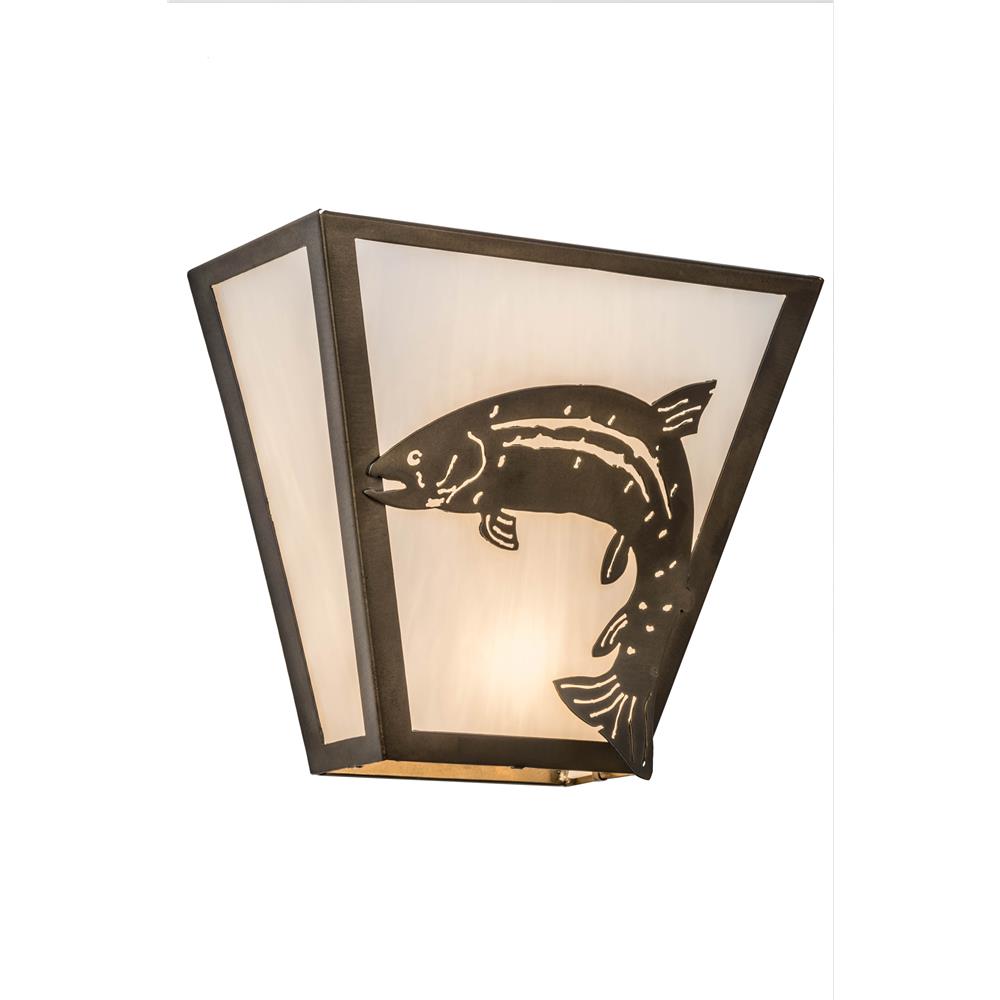 Meyda Tiffany Lighting 81981 2 Light Jumping Trout Wall Sconce, Antique Copper