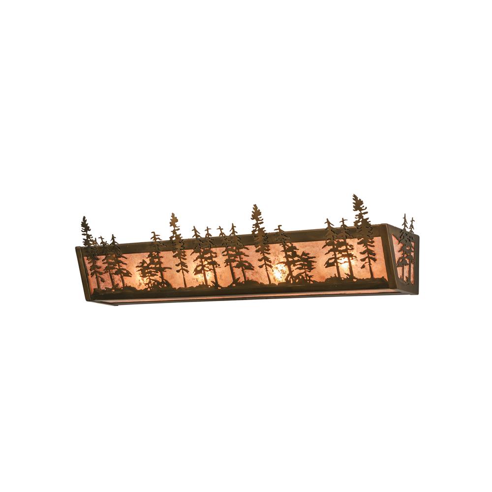 Meyda Tiffany Lighting 82132 4 Light Tall Pines Wall Sconce, Antique Copper